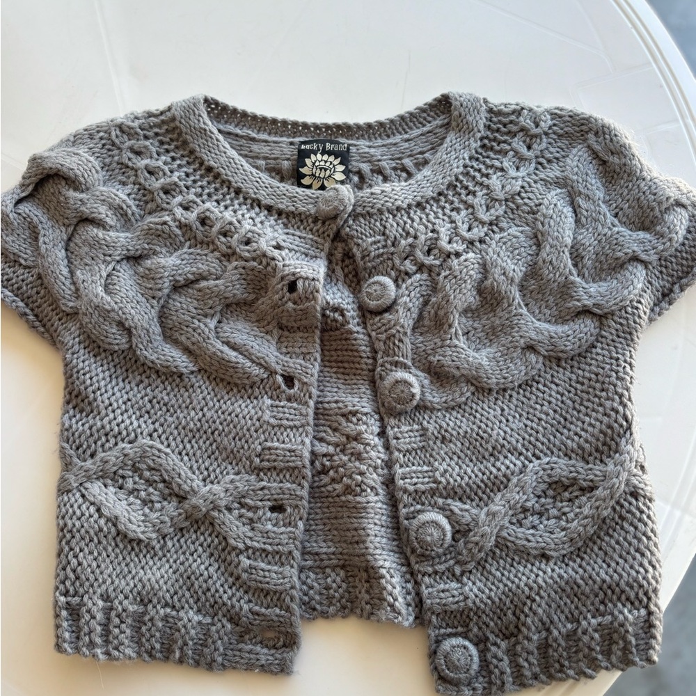 Lucky Brand Gray Hand Knit Sweater